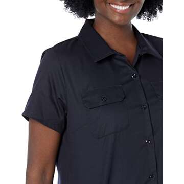 Dickies Women's Short-Sleeve Work Shirt, Dark Navy v1, Small