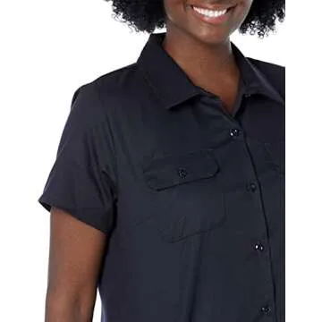 Dickies Women's Short-Sleeve Work Shirt, Dark Navy v1, Small
