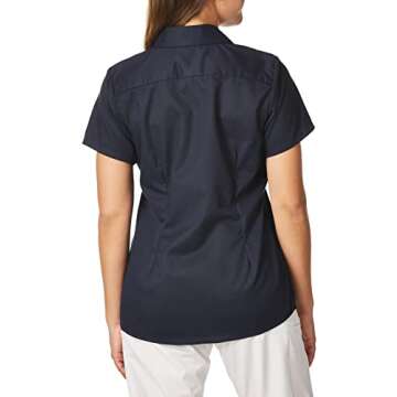 Dickies Women's Short-Sleeve Work Shirt, Dark Navy v1, Small