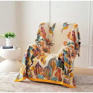 100% Cotton Stylish Throw Blanket Perfect for Gifting