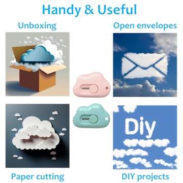 Kawaii Box Cutter Set (2 pcs) Cute Cloud Knife - Adorable & Practical
