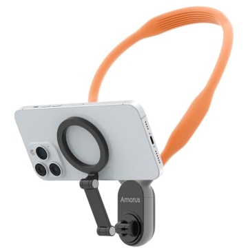 Amorus Neck Phone Holder: Hands-Free Magnetic Phone Chest Mount for All Smartphones