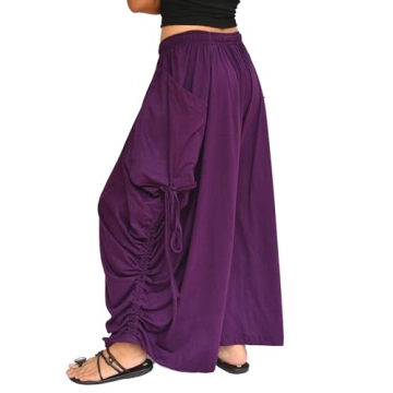 Sakoonee Women's Versatile Harem Pants in Purple