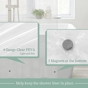 Premium PEVA Shower Curtain Liner 72x72 Waterproof