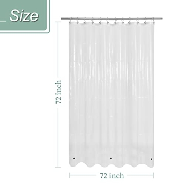 Premium PEVA Shower Curtain Liner 72x72 Waterproof