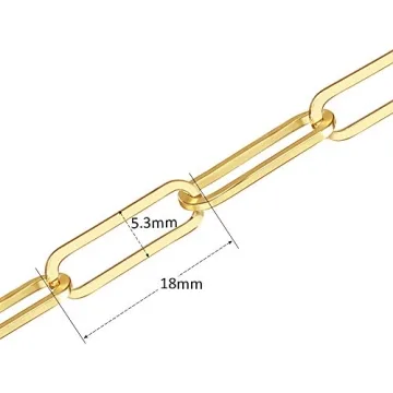 Reoxvo Gold Necklaces Jewelry for Women Trendy 14K Gold Plated Chunky Paperclip Link Chain Choker Necklace for Women