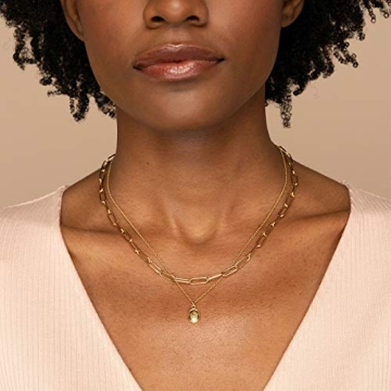 Reoxvo Gold Necklaces Jewelry for Women Trendy 14K Gold Plated Chunky Paperclip Link Chain Choker Necklace for Women