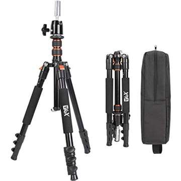 GEX Multifunction Mannequin Tripod + GEX 23" Canvas Cork Wig Block Mannequin Head Set Bundle