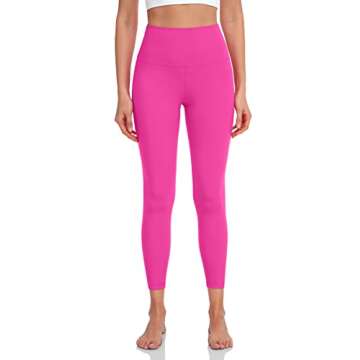HeyNuts Pure&Plain Workout Pro 7/8 Leggings for Women, High Waisted Athletic Compression Tummy Contr...