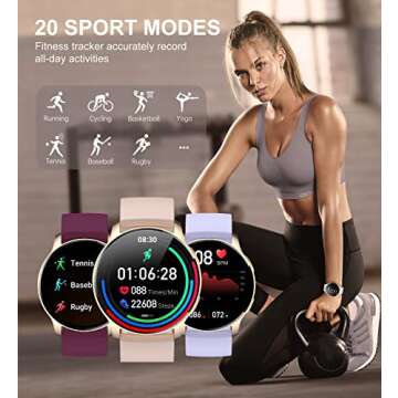 Iaret Smart Watch for Women, Bluetooth Call Fitness Tracker for Android and iOS Phones Waterproof Smartwatch with 1.32" HD Full Touch Screen AI Voice Control Heart Rate Sleep Monitor Pedometer