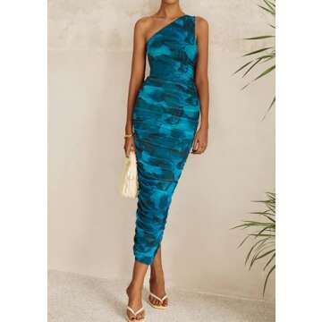 PRETTYGARDEN Women's One Shoulder Bodycon Dress for Summer