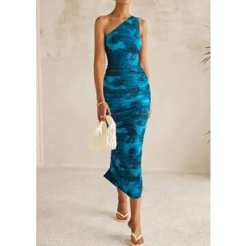 PRETTYGARDEN Women's One Shoulder Bodycon Dress for Summer