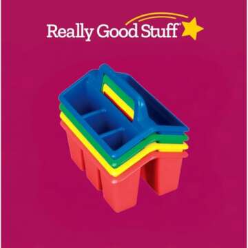 Really Good Stuff Four-Compartment Caddies – Color-Coded Convenience for Home and School