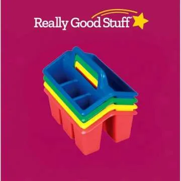 Really Good Stuff Four-Compartment Caddies – Color-Coded Convenience for Home and School