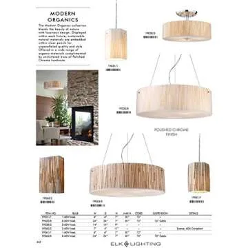 Elk 19060/2 Modern Organics-2-Light Sconce in Bamboo Stem Material in Polished Chrome