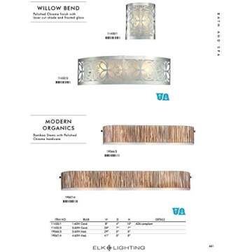 Elk 19060/2 Modern Organics-2-Light Sconce in Bamboo Stem Material in Polished Chrome