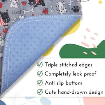 Caldwell's Pet Supply Co. 30x36 Potty Pads, Washable Pee Pads for Dogs, Reusable Pee Pad for Dogs, Puppy Potty Mat, Whelping Rug, Reusable Puppy Mat, Waterproof Rug for Dog, for Medium Dog (Set of 2)