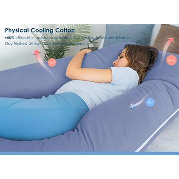 QUEEN ROSE Pregnancy Pillows, Cooling U Shaped Body Pillow for Sleeping, Maternity Pillow for Pregna...