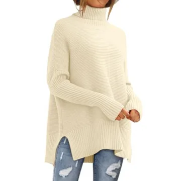 Trendy EFAN Women's Oversized Turtleneck Sweater - Cozy Fall Pullover
