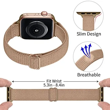 Stylish SICCIDEN Slim Stretchy Band for Apple Watch 42mm 41mm