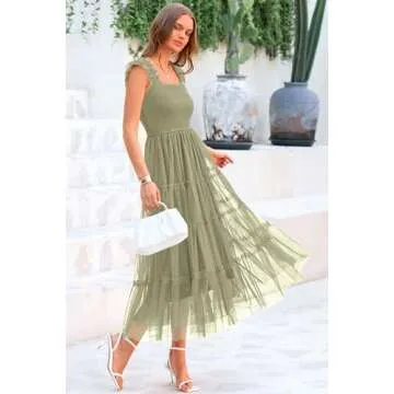 Stylish PRETTYGARDEN Women's Summer Tulle Midi Dress