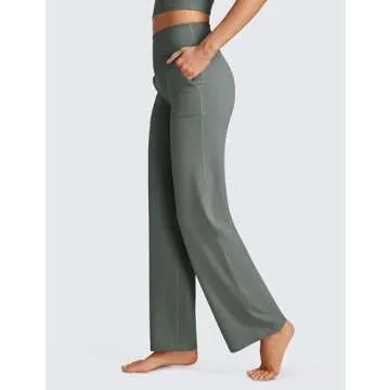 CRZ YOGA Womens Soft High Waist Wide Leg Pants