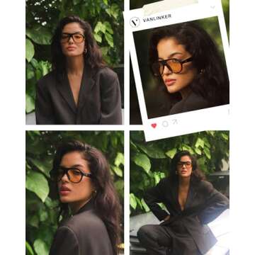 VANLINKER Retro Aviator Polarized Sunglasses for Men Women Trendy 70s Vintage Plastic Frame Sun Glasses VL9750 Brown