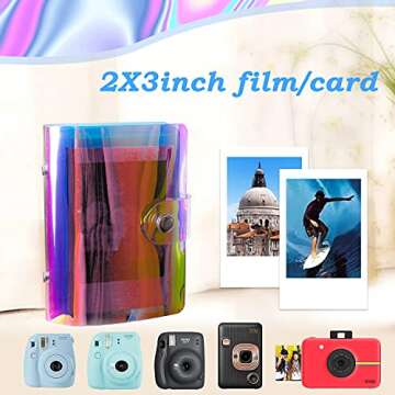 2 Pack One-Handed Mini Photo Album For All Fujifilm Instax Mini Style Cameras/Kpop Photocard/Polaroi...