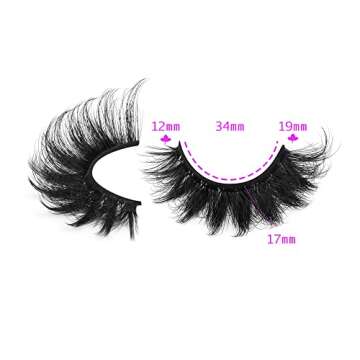 wiwoseo Eyelashes Dramatic Mink Fluffy Lashes Cat Eyes Faux Mink Lashes Natural Wispy Fluffy Lashes 19MM 3D Effect Fake Eyelashes Dramatic 10 Pairs