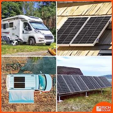 RICH SOLAR 100 Watt 12 Volt Solar Panel 2 Pack of 100W High Efficiency Solar Module Charge Battery for RV Trailer Camper Marine Off Grid