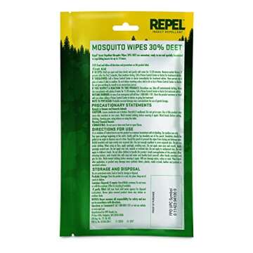 Repel Mosquito Repellent Wipes for Outdoor Fun 15 Count