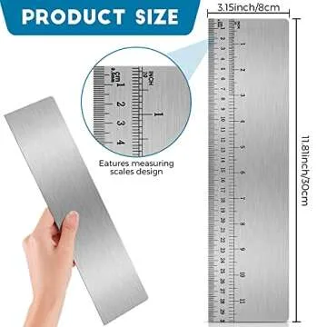 Nuenen 12 Inches Stainless Steel Cake Scraper with Scale Cake Edge Smoother Decorating Comb Baking S...