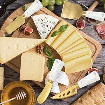 Apusu Charcuterie Board Accessories 6 Pieces Cheese Knife Set Cheese Spreader Knive Set of 6 Cheese ...