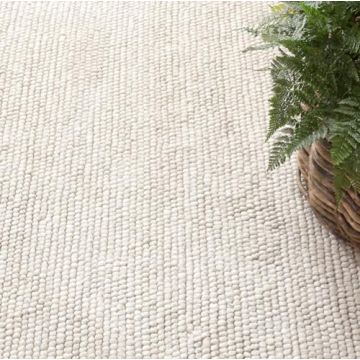 S & L Homes Wool Cotton Hand Woven Chunky Knit Popcorn Rug - Ivory Contemporary Area Rug for Living ...
