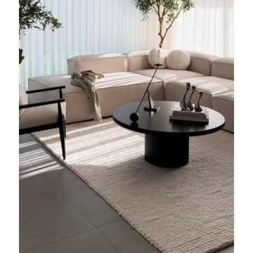 S & L Homes Wool Cotton Hand Woven Rug - Ivory 8' x 10'