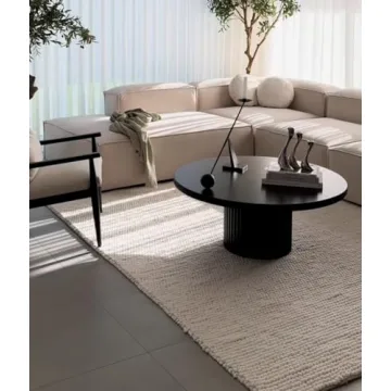 S & L Homes Wool Cotton Hand Woven Rug - Ivory 8' x 10'