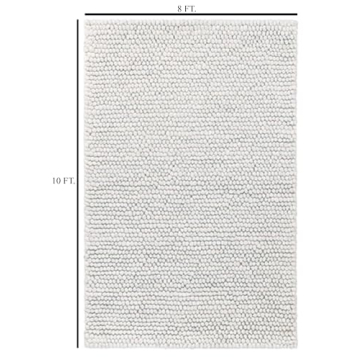 S & L Homes Wool Cotton Hand Woven Rug - Ivory 8' x 10'