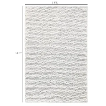 S & L Homes Wool Cotton Hand Woven Rug - Ivory 8' x 10'