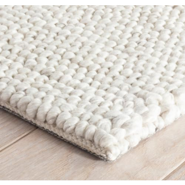 S & L Homes Wool Cotton Hand Woven Rug - Ivory 8' x 10'