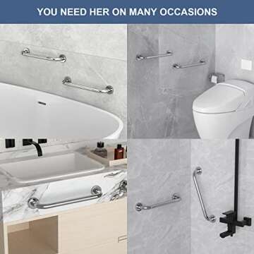 16'' Grab Bars for Bathroom Safety - 2Pack for Seniors