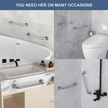 16'' Grab Bars for Bathroom Safety - 2Pack for Seniors