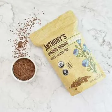 Anthony's Organic Brown Whole Flaxseed, 2 lb, Batch Tested and Gluten Free, Raw, Non GMO, Sproutable, Keto Friendly