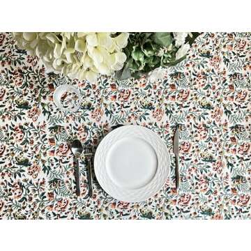 ATOSII Ambrosia Green 100% Cotton Tablecloth for Events