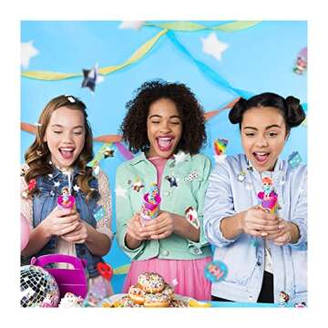 Party Popteenies – Party Pack – 6 Surprise Popper Bundle with Confetti, Collectible Mini Dolls and Accessories, for Ages 4 and Up (Styles Vary)