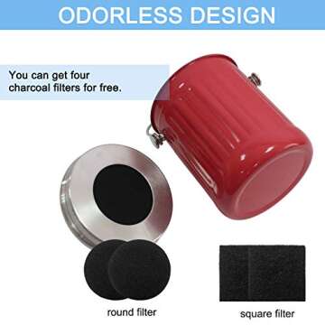 Compost Bins 1.3 Gallon with 4 Charcoal Filters