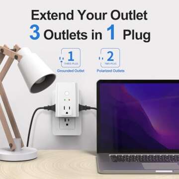 Tiffcofio Remote Control Outlet Plug - 100FT Range, 3 Outlets