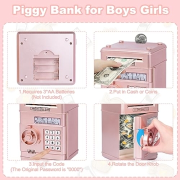 Refasy Electronic Piggy Bank for Kids - Fun Savings Toy