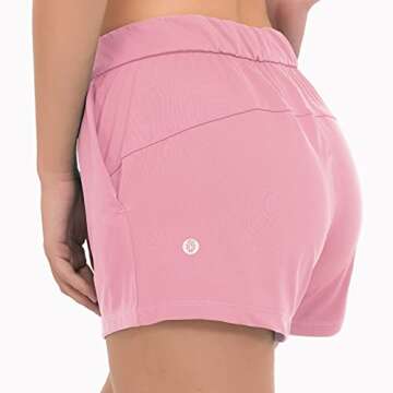 PIQIDIG Shorts for Women Running Workout Shorts Athletic Gym Shorts with Pocket Cute Pink