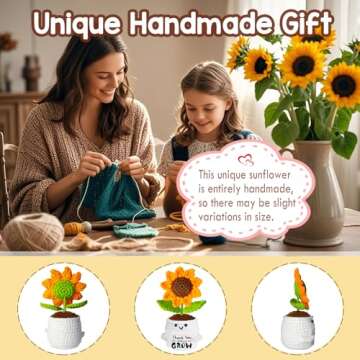 Personalized Crochet Sunflower Pot for Teacher Appreciation Gifts