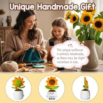 Personalized Crochet Sunflower Pot for Teacher Appreciation Gifts